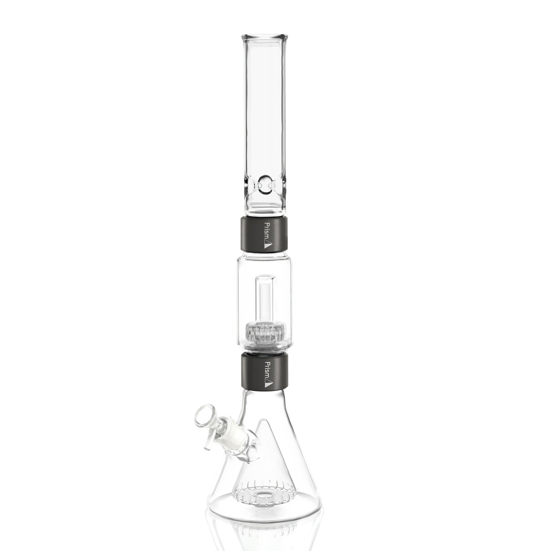 Prism Water Pipes | PERCOLATED BEAKER DOUBLE STACK CLEAR – Prism Wholesale