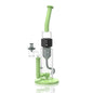 Key lime and midnight Prism Klein incycler bong with a bent mouthpiece, showerhead percolator, recycler base, and iridescent Halo connector.