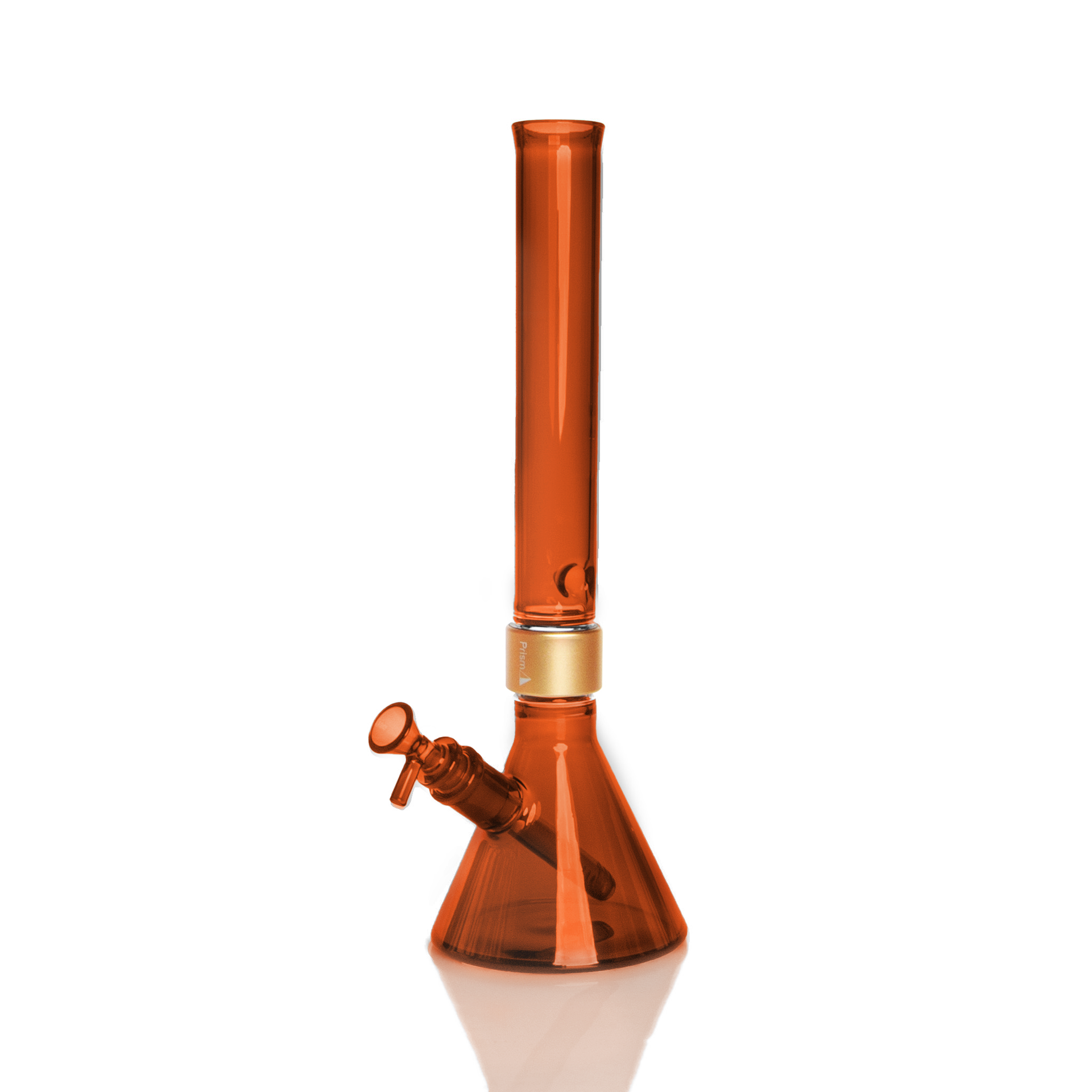 MINI Monochrome Tall Beaker - amber glass, three-quarter view