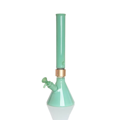 MINI Monochrome Tall Beaker - mint glass, three-quarter view