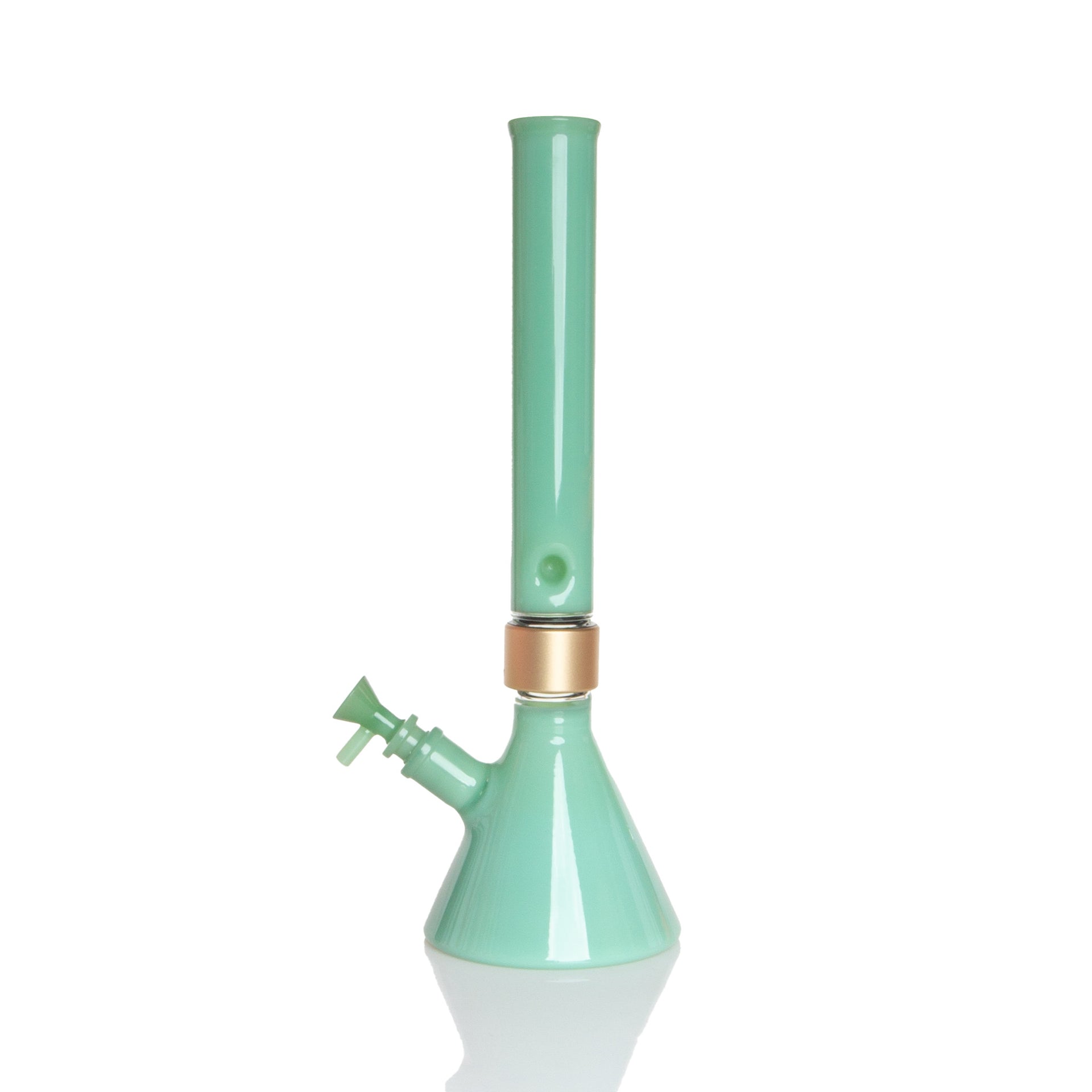 MINI Monochrome Tall Beaker - mint glass, left side view