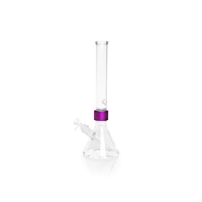 MINI Tall Beaker - purple glass, left side view