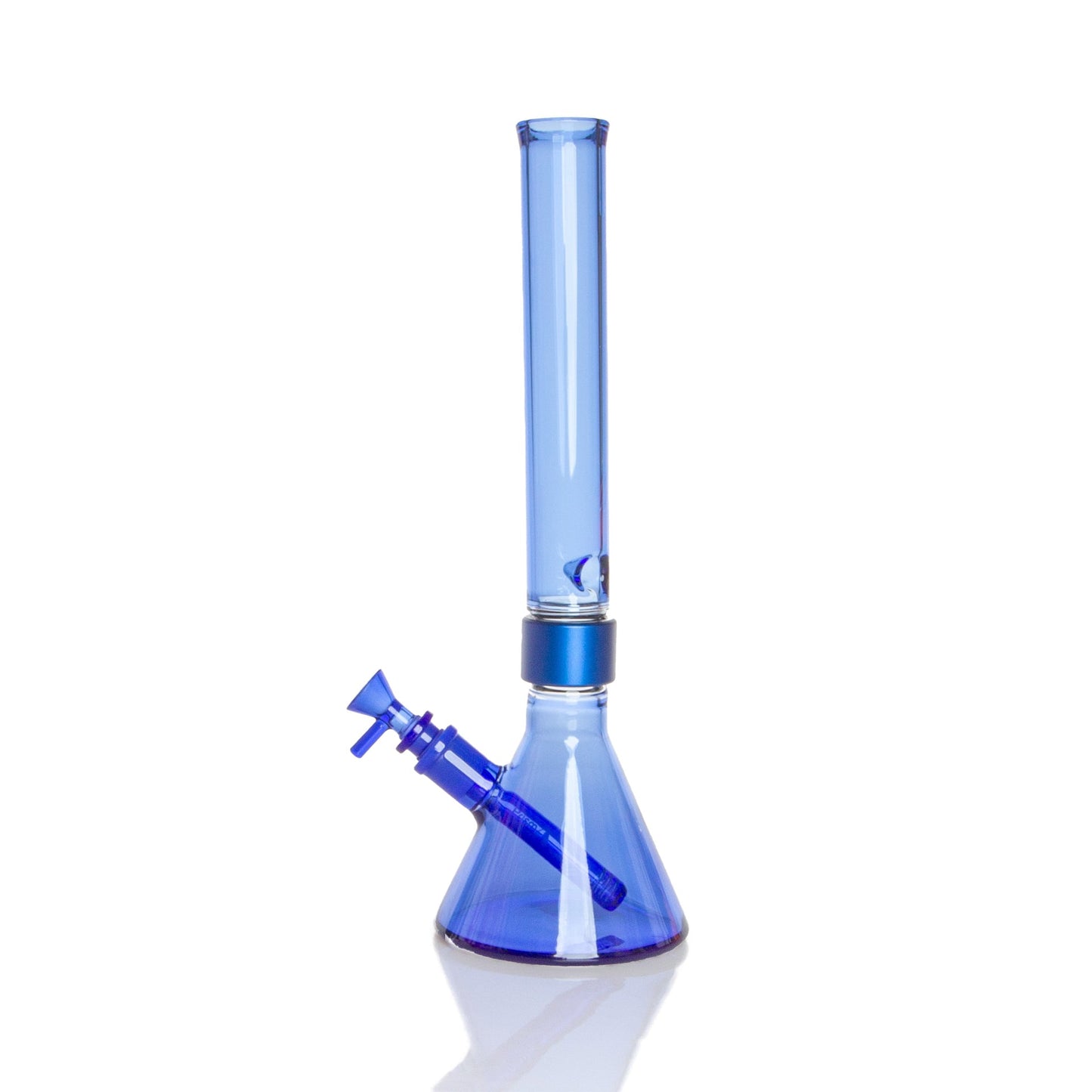 MINI Monochrome Tall Beaker - sapphire glass, left side view