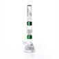 Glass water pipe with floral designs on a white background