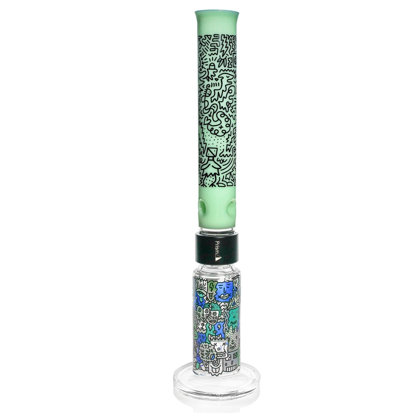 Pretty Done Tall Big Honeycomb - mint glass, back view