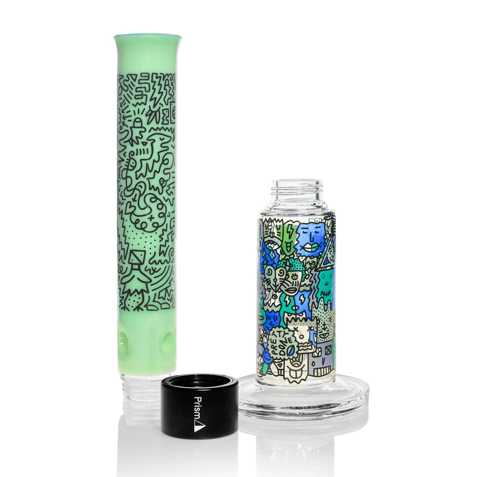 Pretty Done Tall Big Honeycomb - mint glass, disassembled view