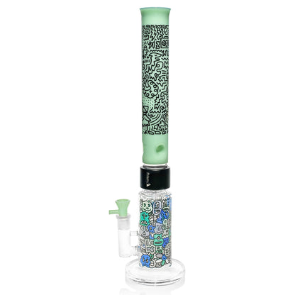 Pretty Done Tall Big Honeycomb - mint glass, left side view
