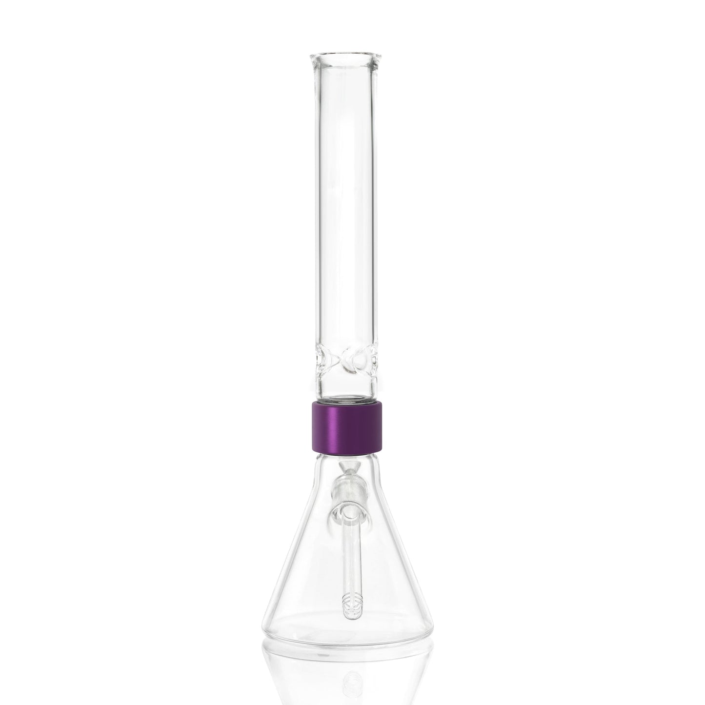 Tall Beaker - purple glass, back view