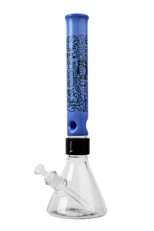 Blueberry tall vase, deep blue color, ceramic, 12 inches high.