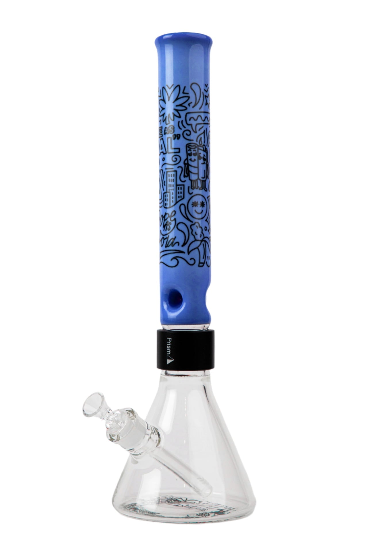 Blueberry tall vase, deep blue color, ceramic, 12 inches high.